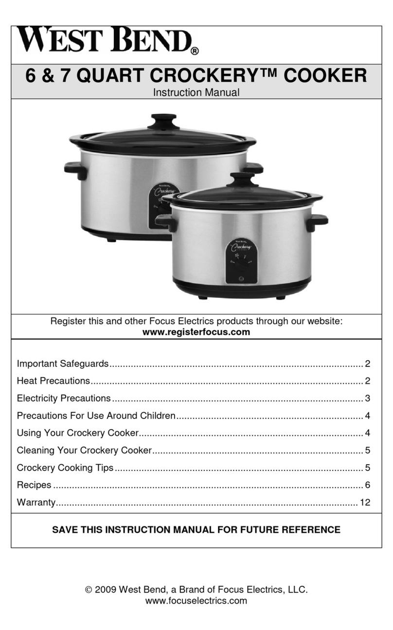 West Bend QUART CROCKERY 7 instruction manual