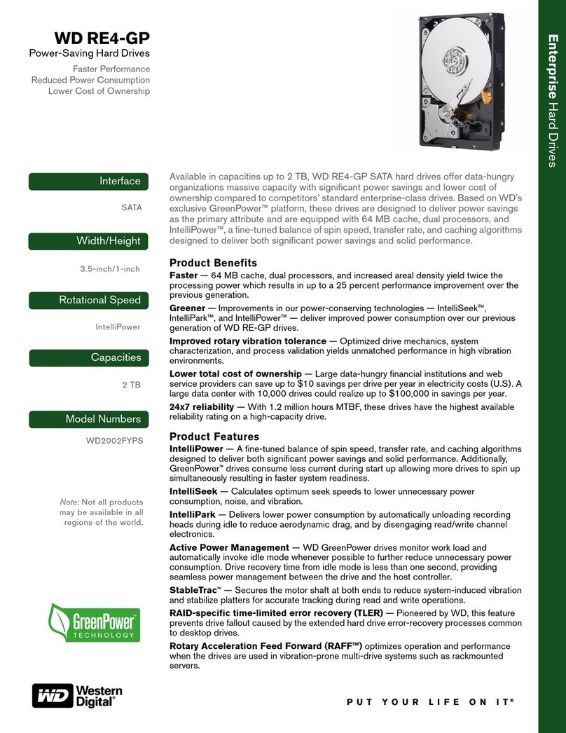 Western Digital Power-saving Hard Drives WD RE4-GP User manual