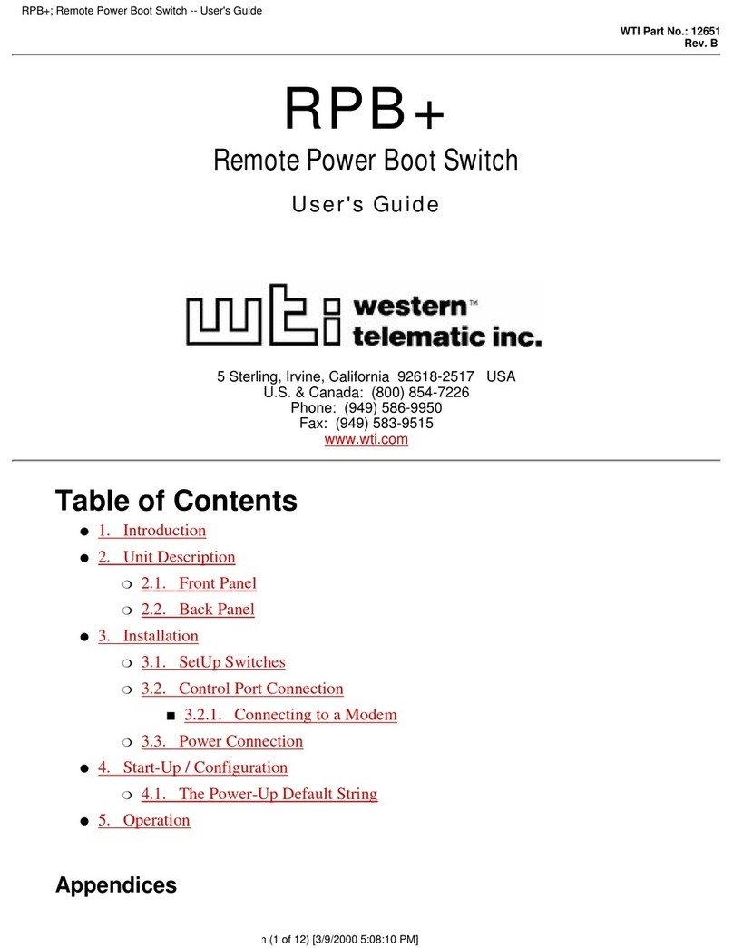 Western Telematic Remote Power Boot Switch user guide