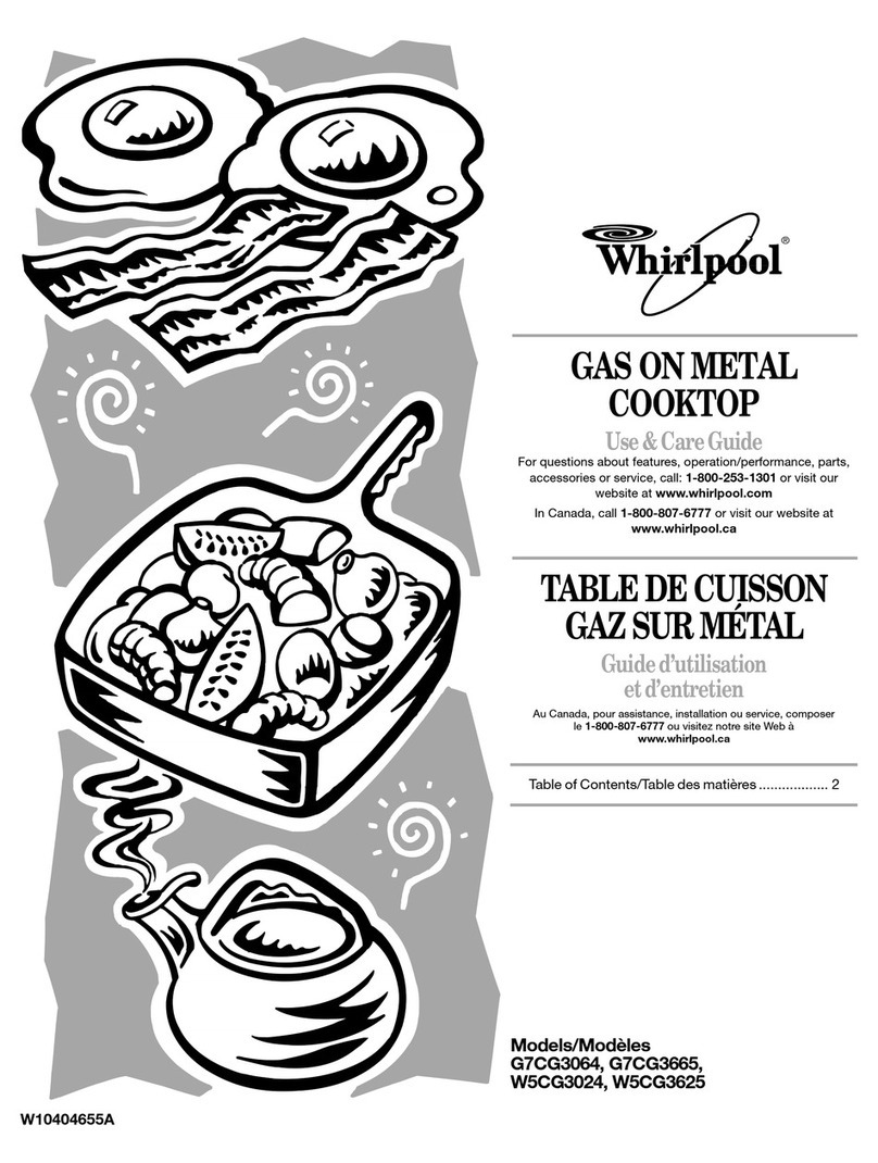 Whirlpool G7CG3665 Use and care guide