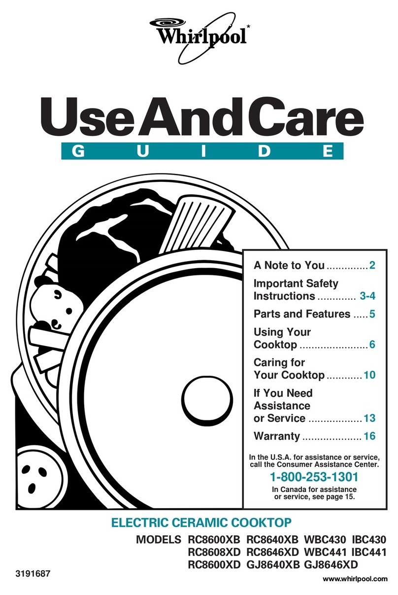 Whirlpool GJ8640XB Use and care guide