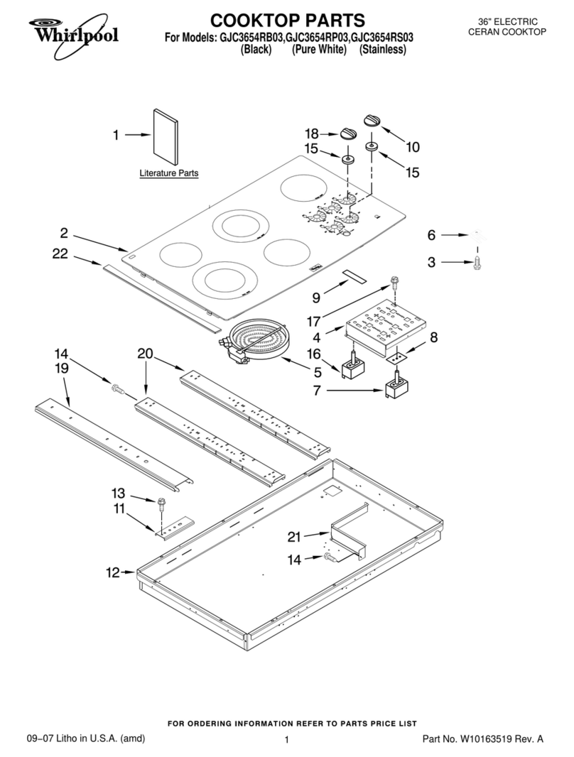 Whirlpool Ceran GJC3654RS03 parts manual