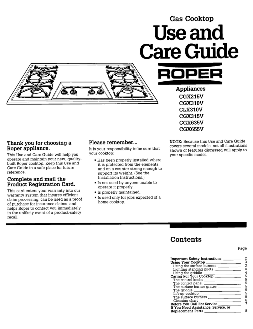 Roper CGX215V Use and care guide