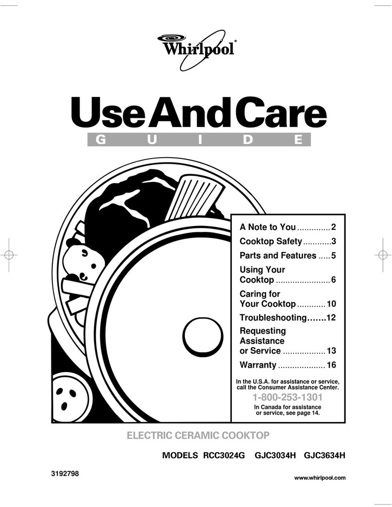 Whirlpool GJC3034H Use and care guide