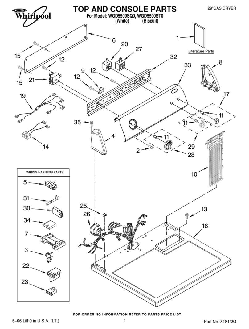 Whirlpool WGD5500SQ0 parts list Whirlpool WGD5500SQ0 parts list