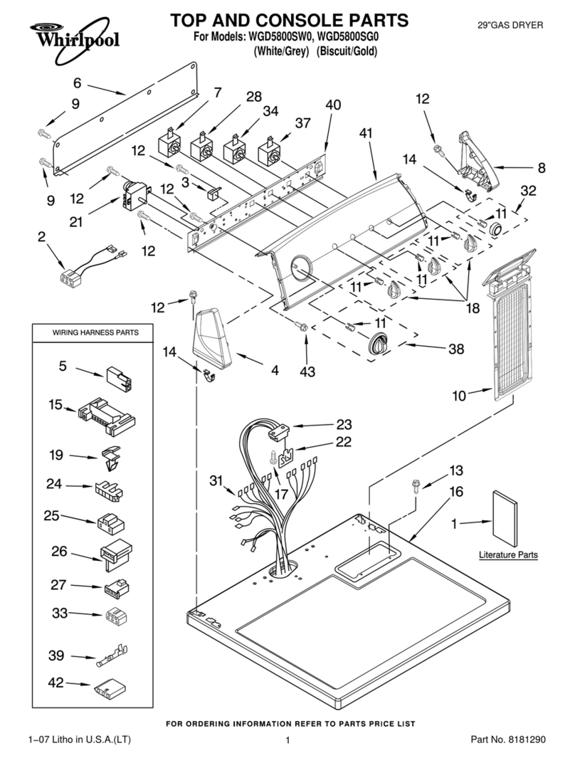 Whirlpool WGD5800SG0 User manual
