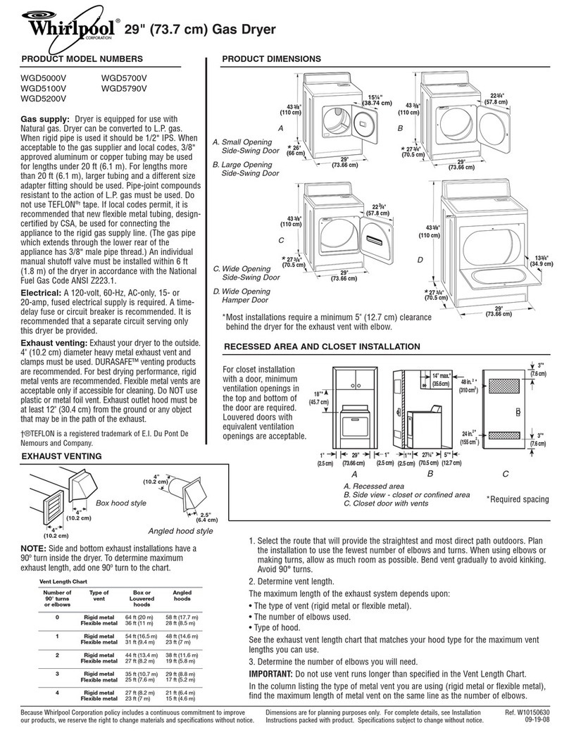 Whirlpool WGD5700V - 7.0 Cu Ft Manual