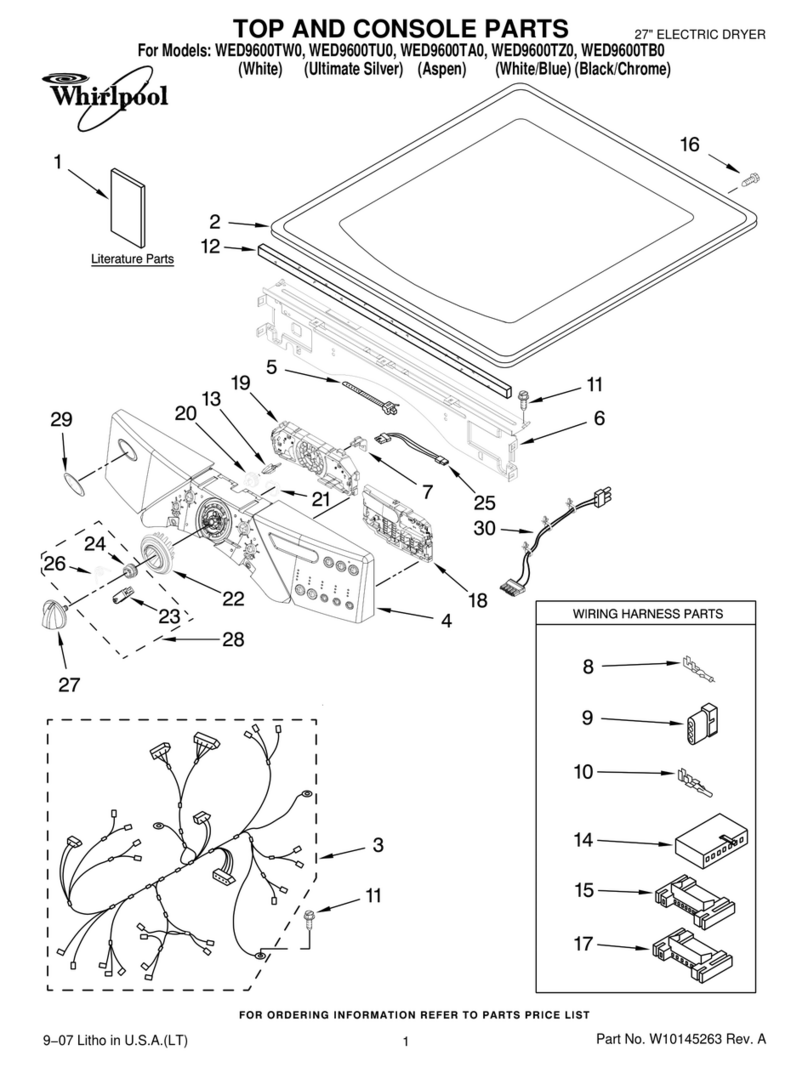 Whirlpool WED9600TA0 parts list