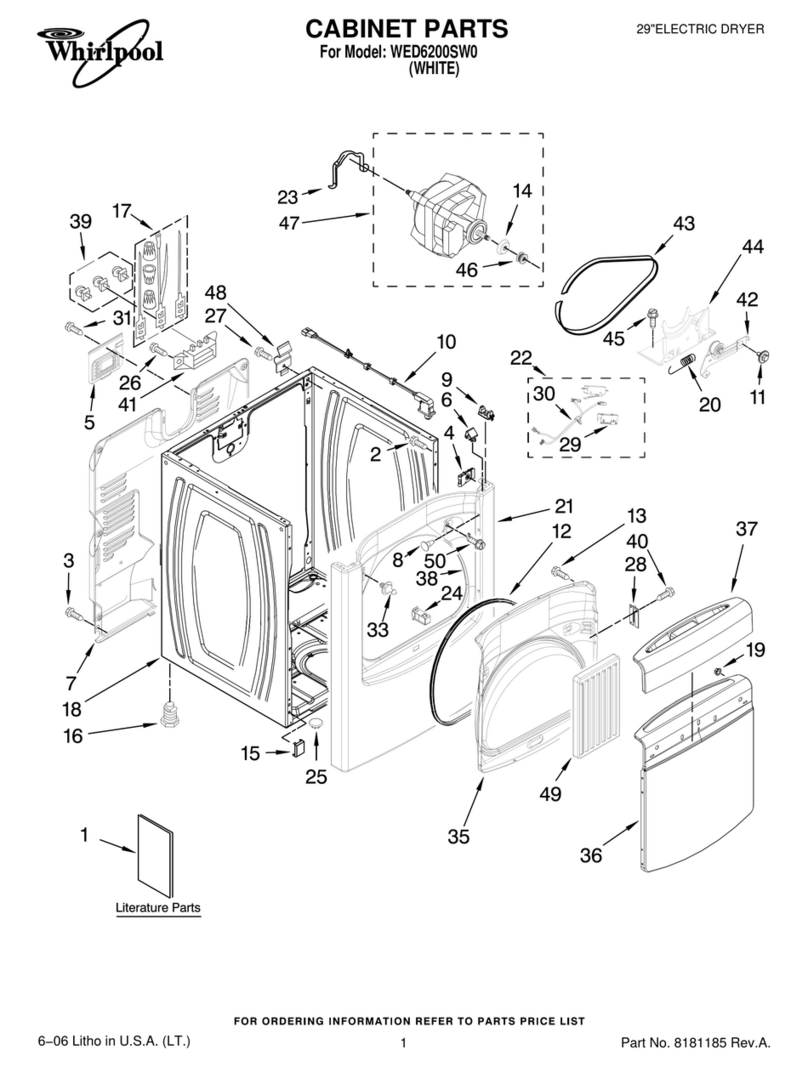 Whirlpool Cabrio WED6200SW0 parts list