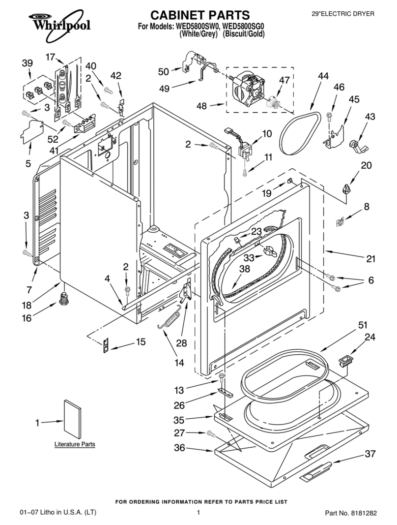 Whirlpool WED5800SG0 User manual