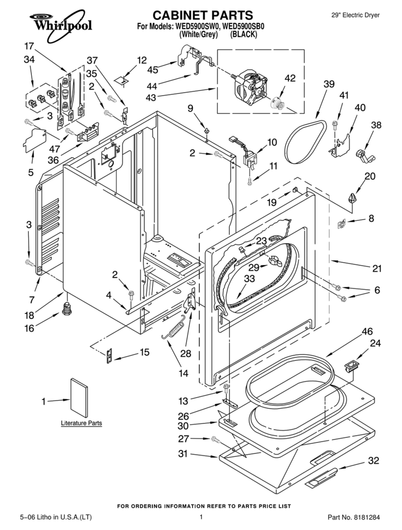 Whirlpool WED5900SB parts list