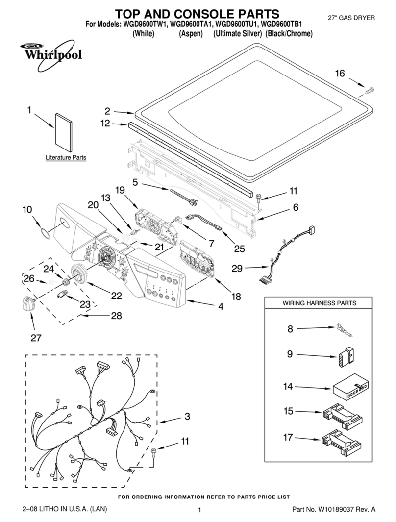 Whirlpool WGD9600TA1 parts list
