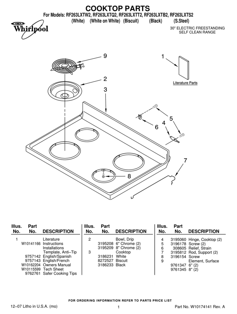 Whirlpool RF263LXTB2 User manual