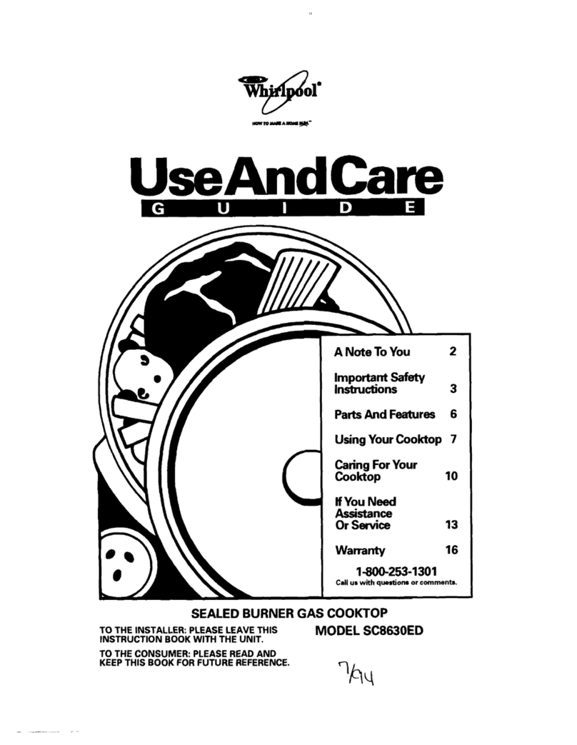 Whirlpool SC8630ED Use and care guide