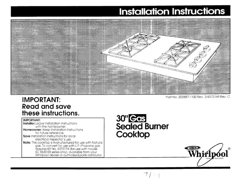 Whirlpool SC 8630 installation instructions