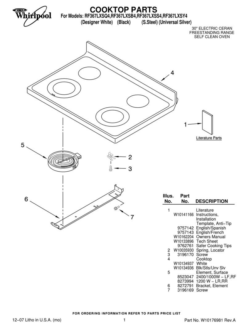 Whirlpool RF367LXSS4 User manual
