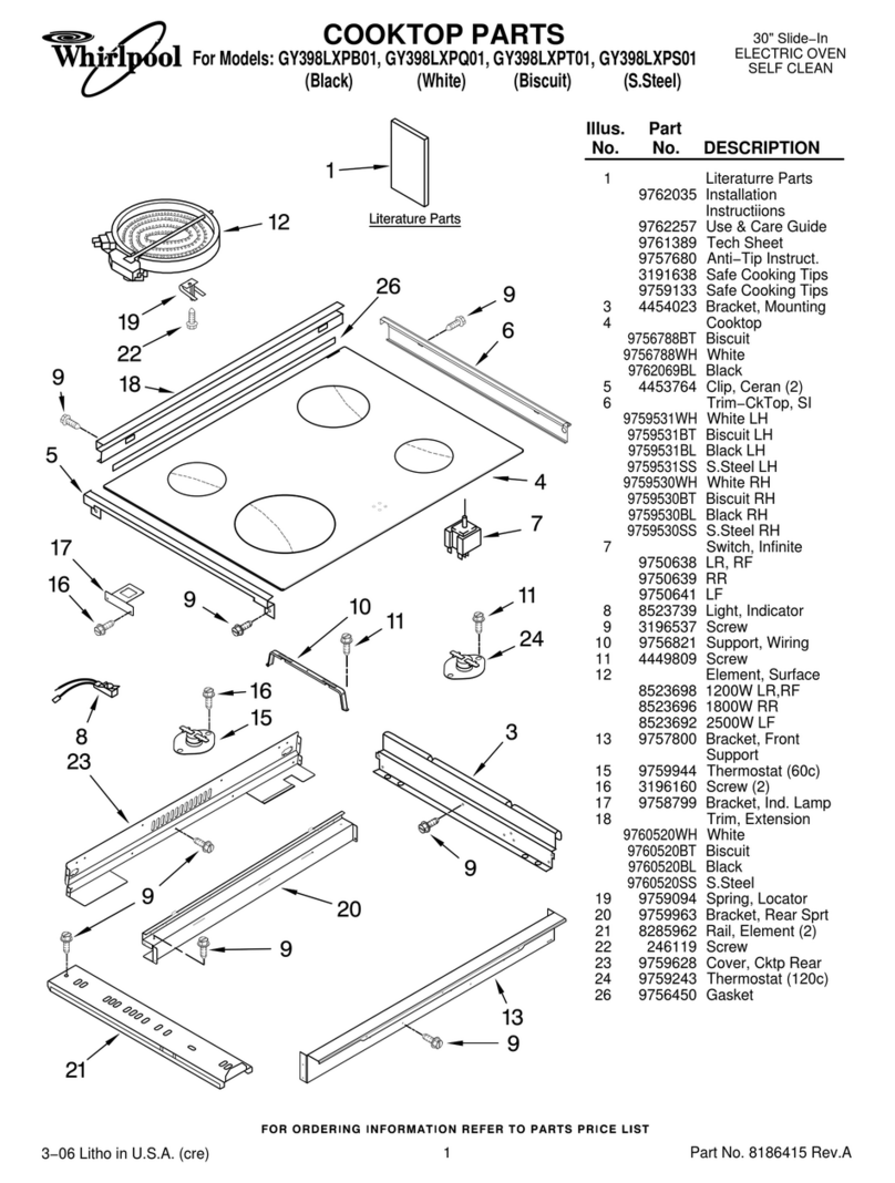 Whirlpool GY398LXP parts manual