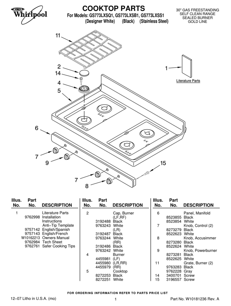 Whirlpool GS773LXSB1 parts manual Whirlpool GS773LXSB1 parts manual