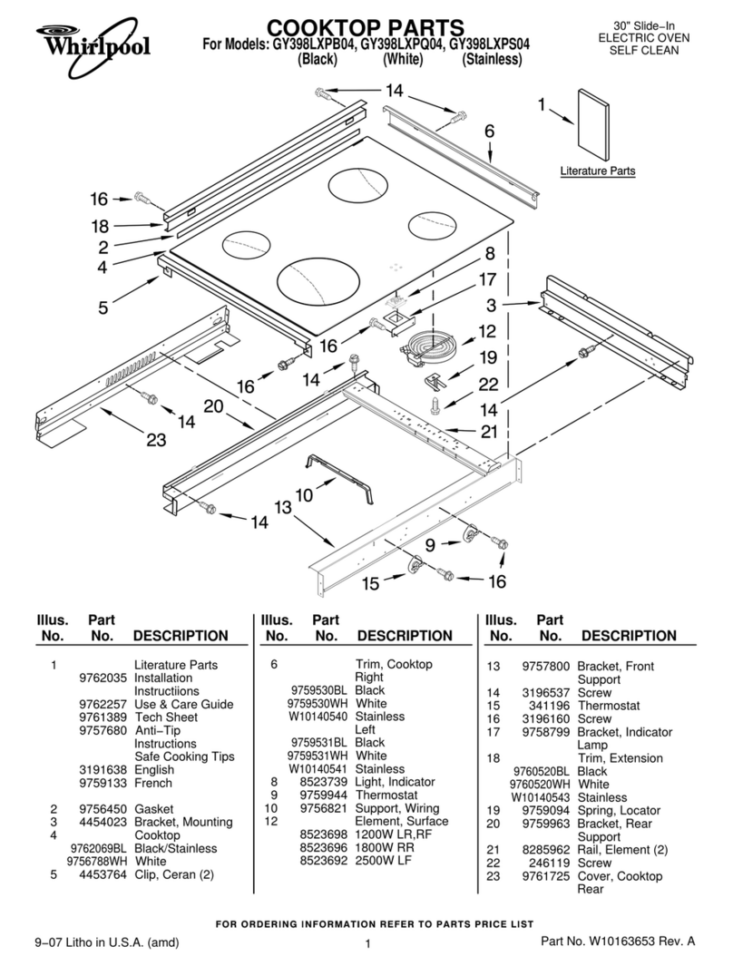 Whirlpool GY398LXPB04 parts manual