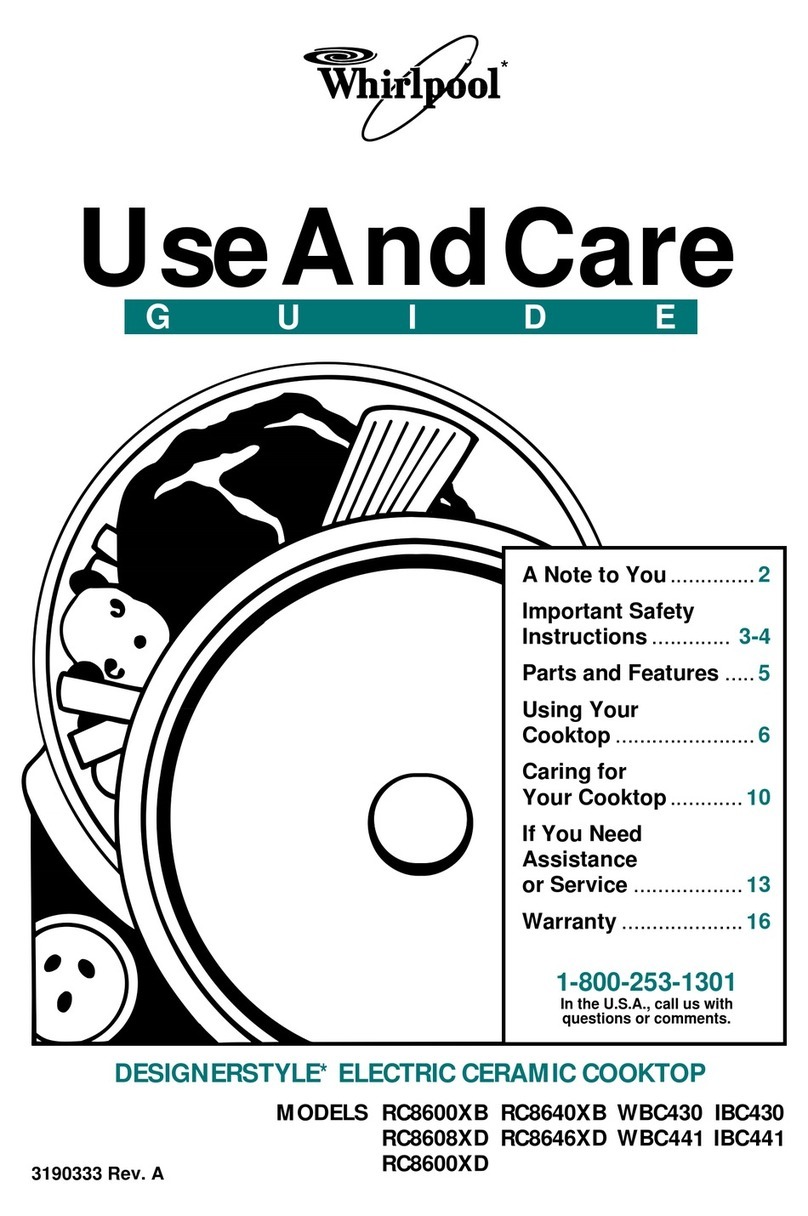 Whirlpool IBC430 Use and care guide