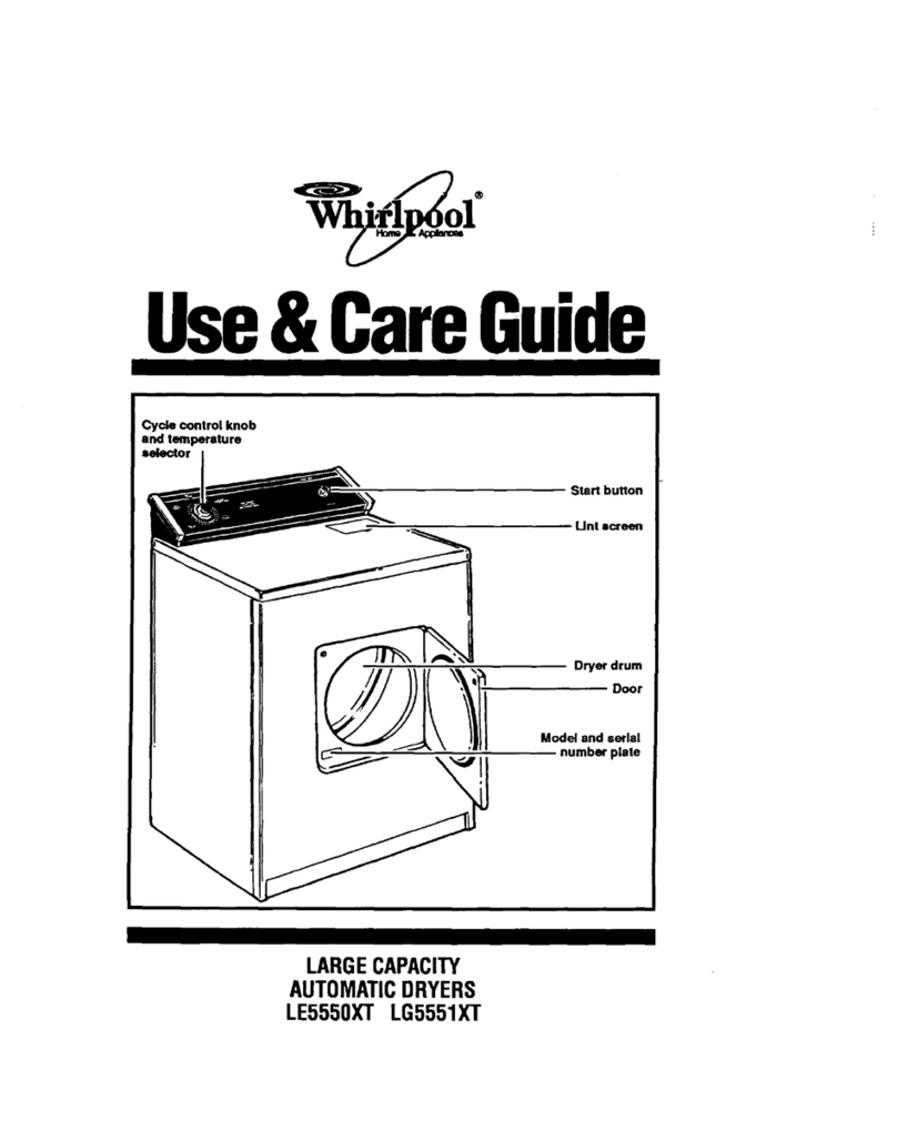 Whirlpool LE5550XT Use and care guide