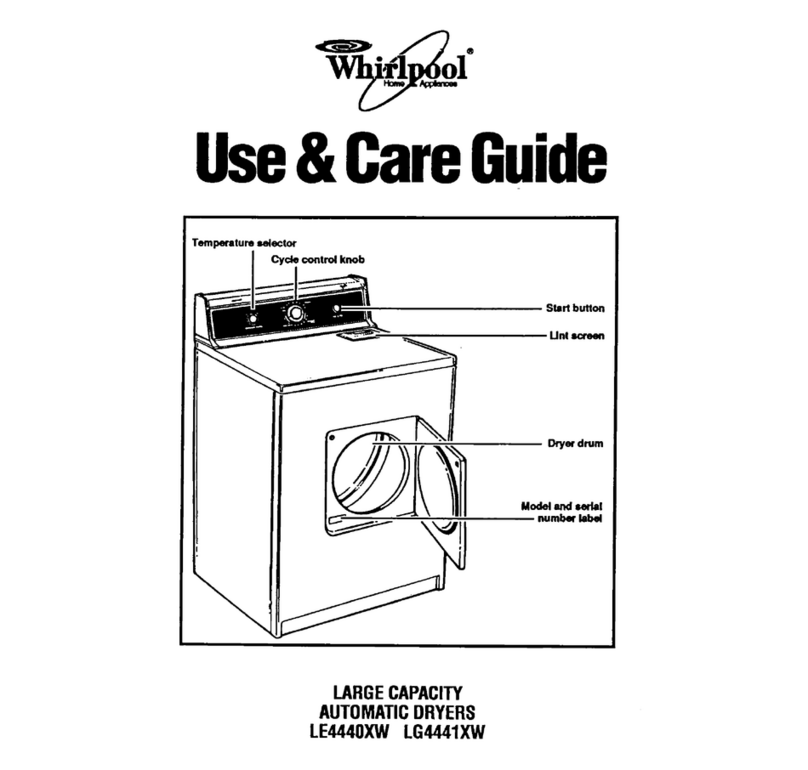 Whirlpool LE4440XW Use and care guide