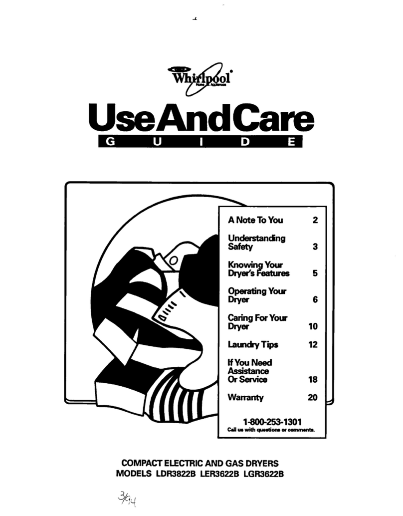 Whirlpool LDR3822B User manual
