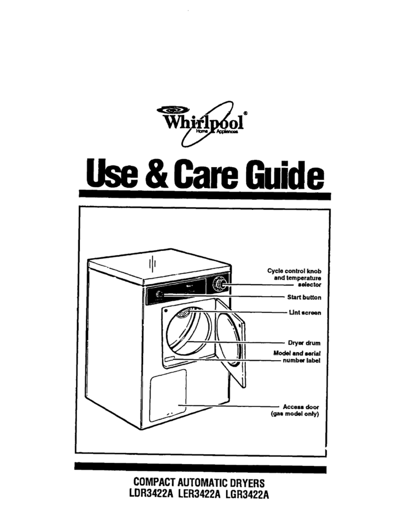 Whirlpool LDR3422A Use and care guide