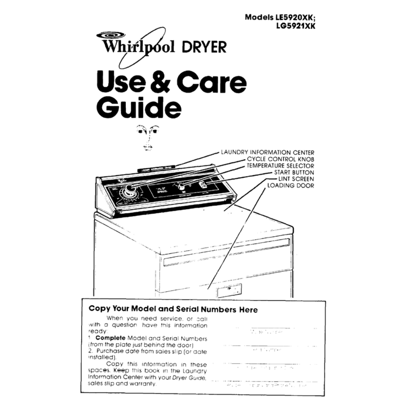 Whirlpool LE5920XK User manual