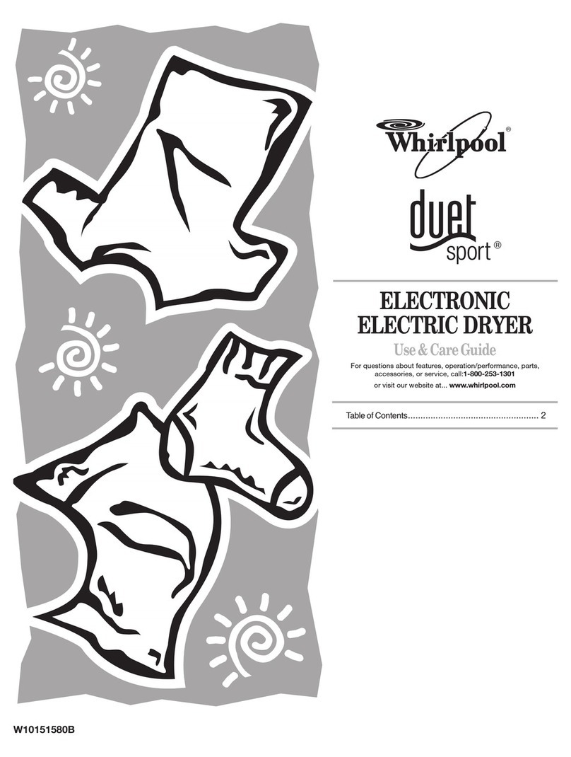 Whirlpool DUET SPORT W10151580B Use and care guide