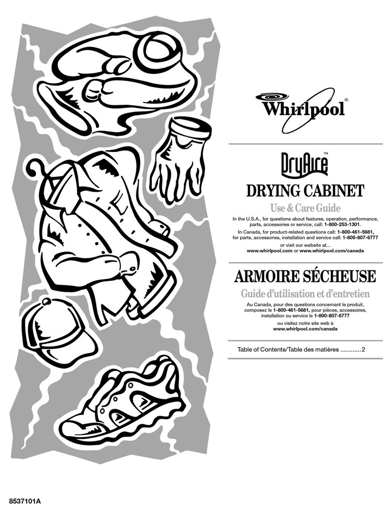 Whirlpool Drying Cabinet Use and care guide Whirlpool Drying Cabinet Use and care guide