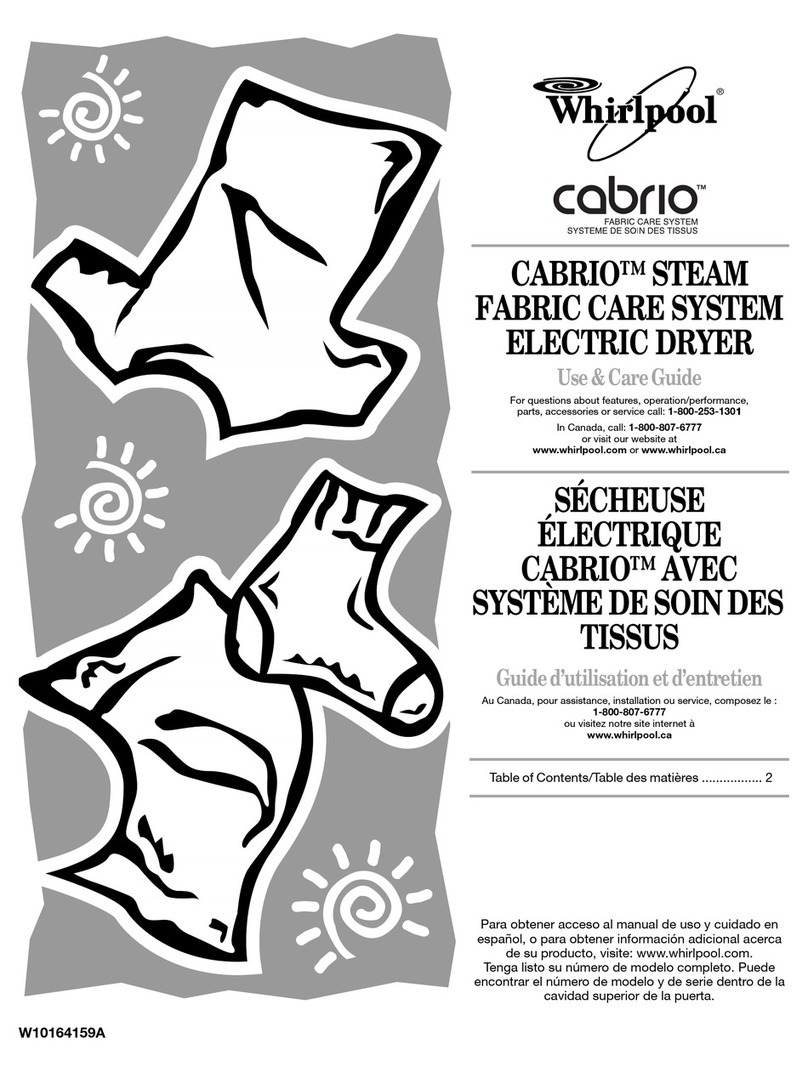 Whirlpool Cabrio W10164159A Use & care guide
