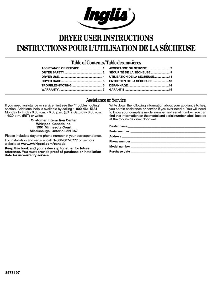 Inglis Inglis IP72001 User manual
