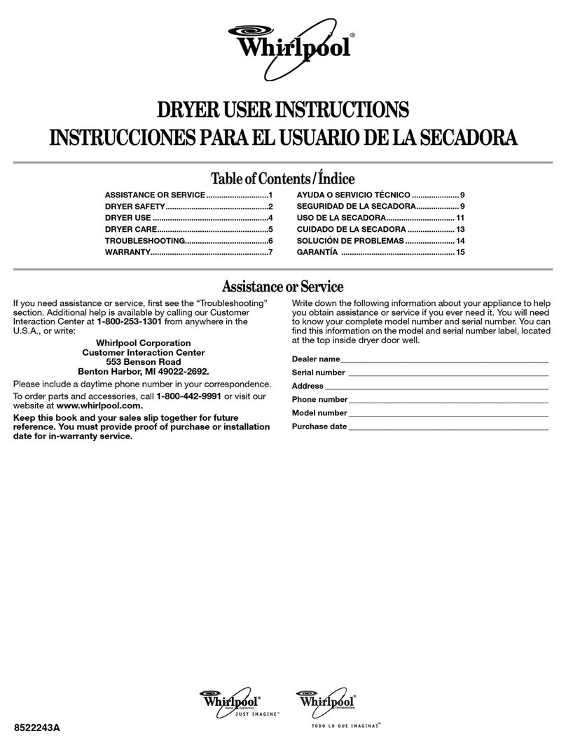 Whirlpool Gold GEQ8831LL0 User instructions