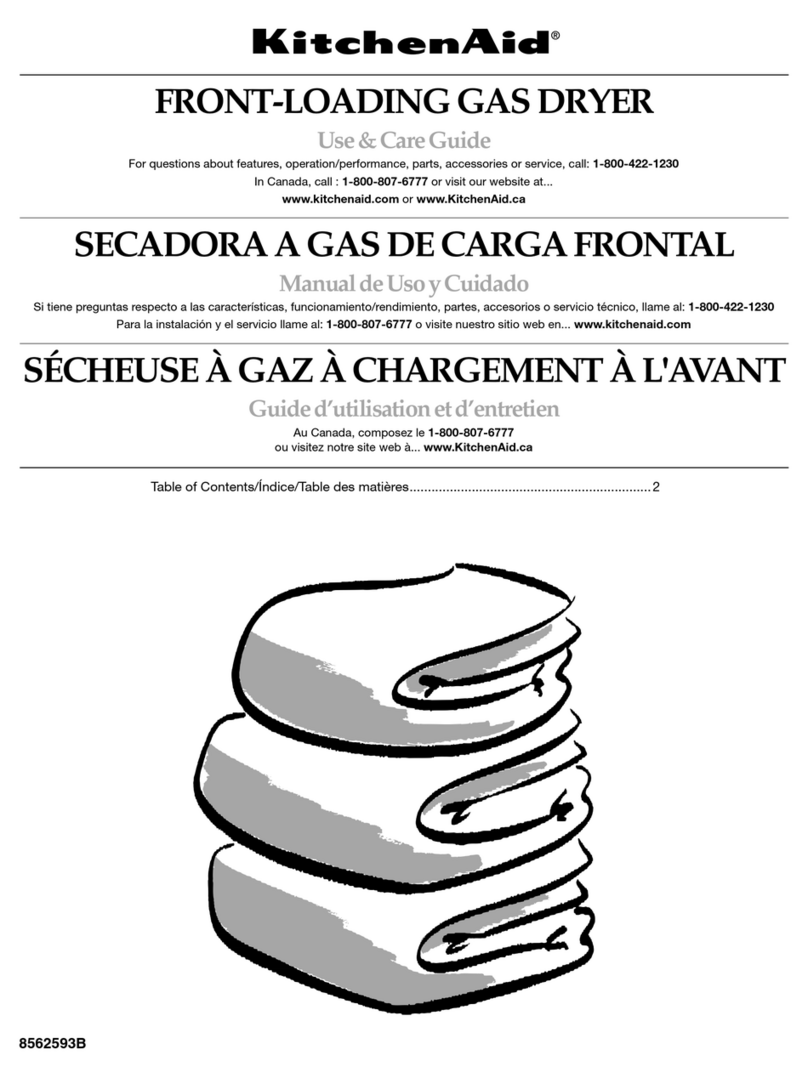 KitchenAid FRONT-LOADING ELECTRIC DRYER User manual