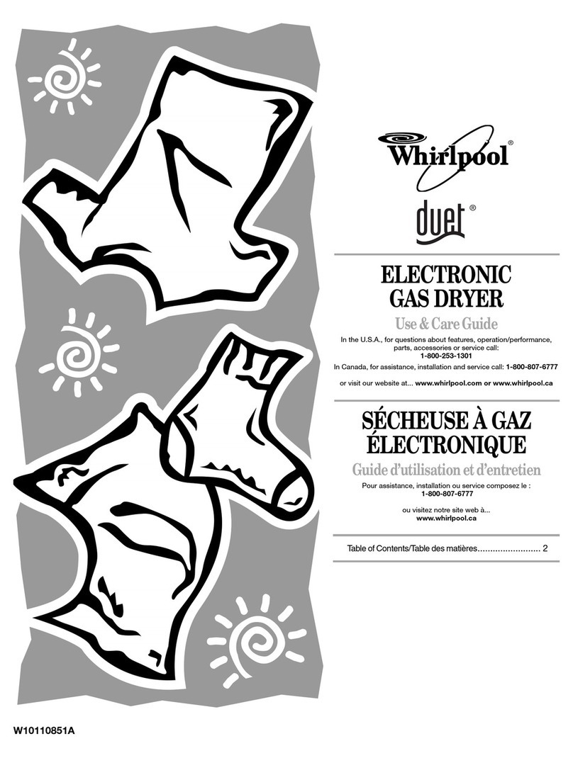 Whirlpool ELECTRONIC GAS DRYER User manual Whirlpool ELECTRONIC GAS DRYER User manual