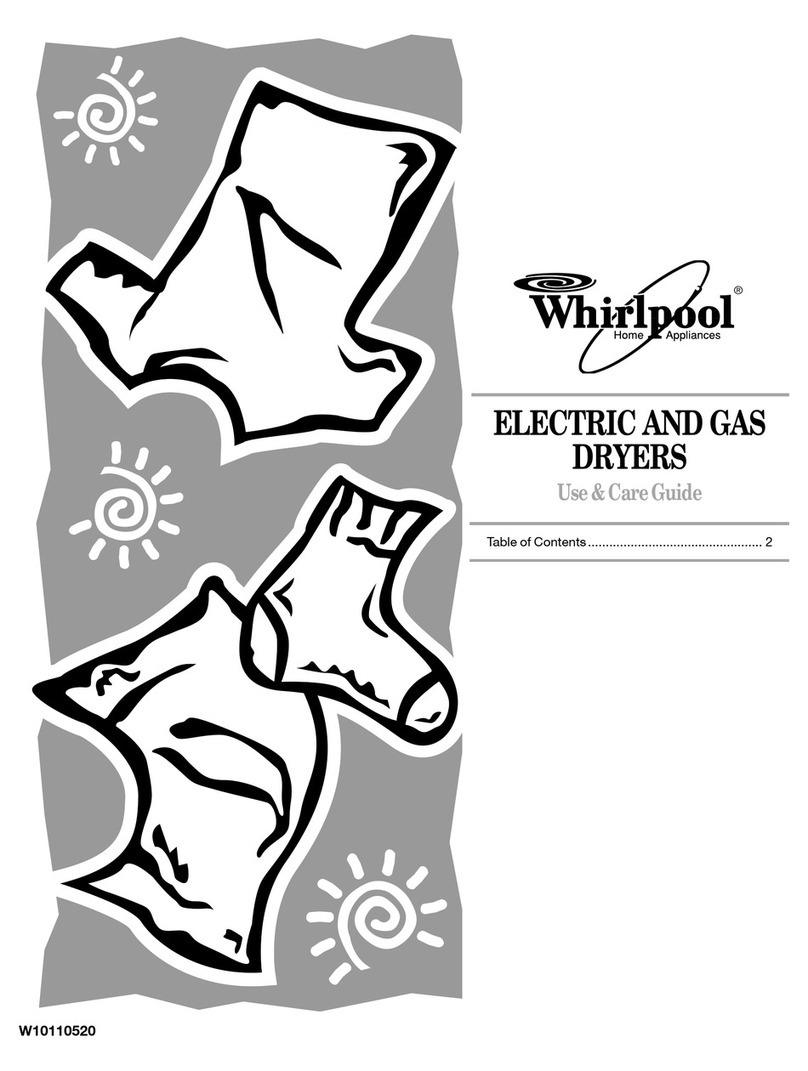 Whirlpool Top-Load Dryer Use and care guide