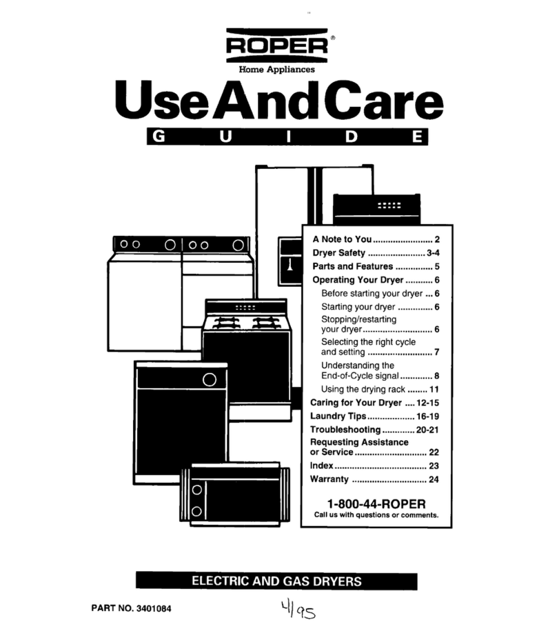 Roper Roper REL3612BW2 Use and care guide