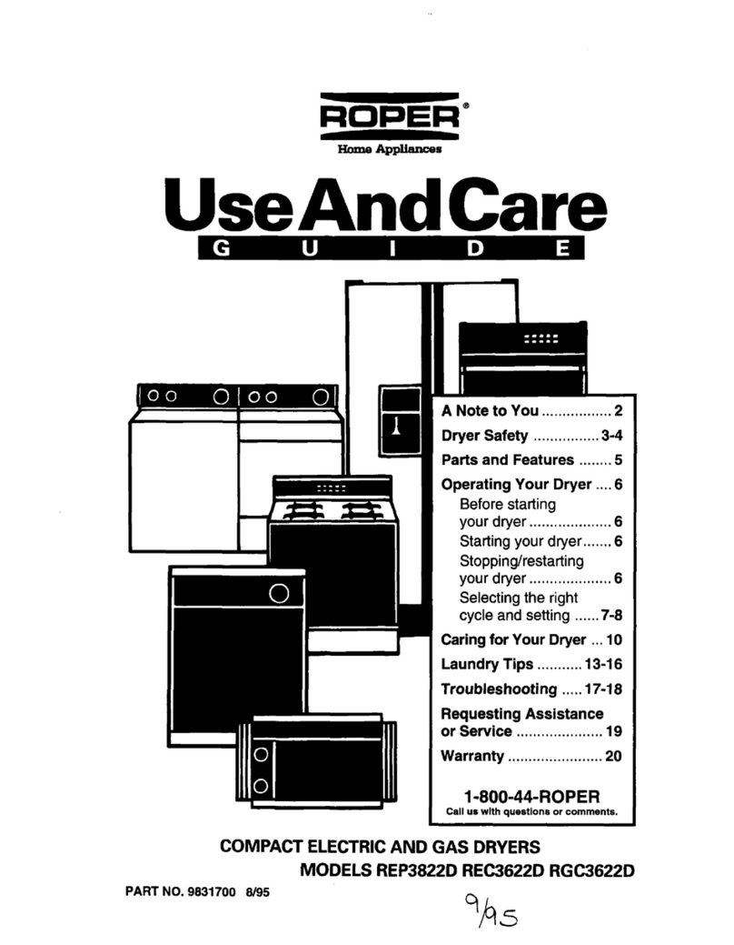 Whirlpool REC3622D Use and care