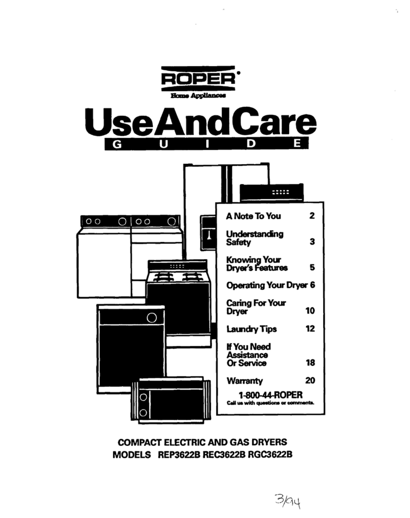 Whirlpool REC3622B Use and care