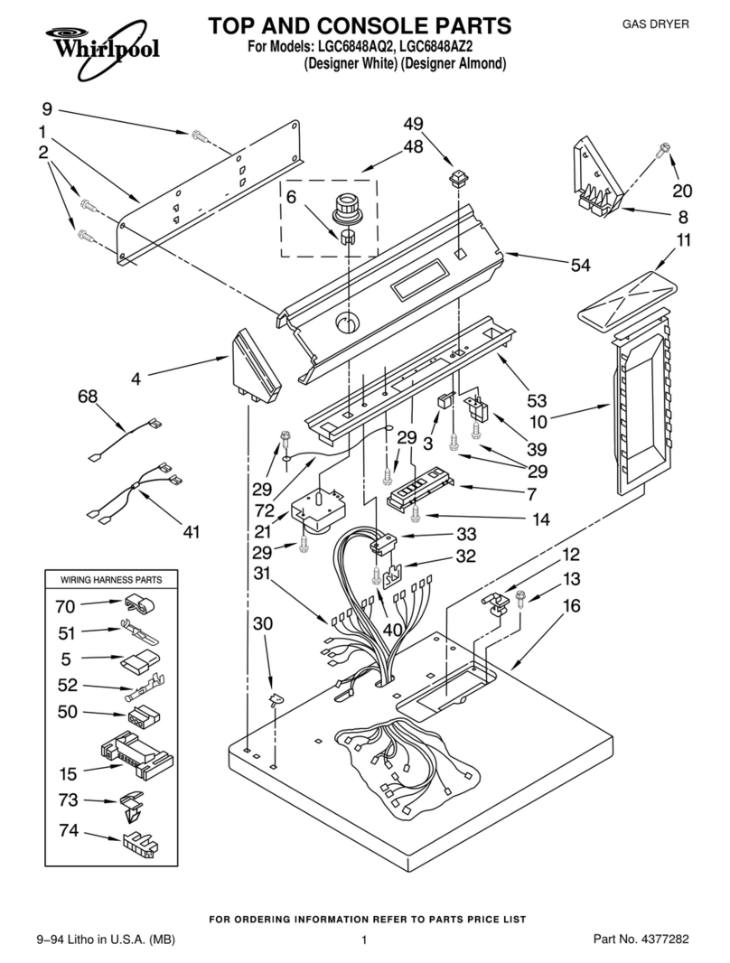 Whirlpool LGC6848AQ2 Top and console parts