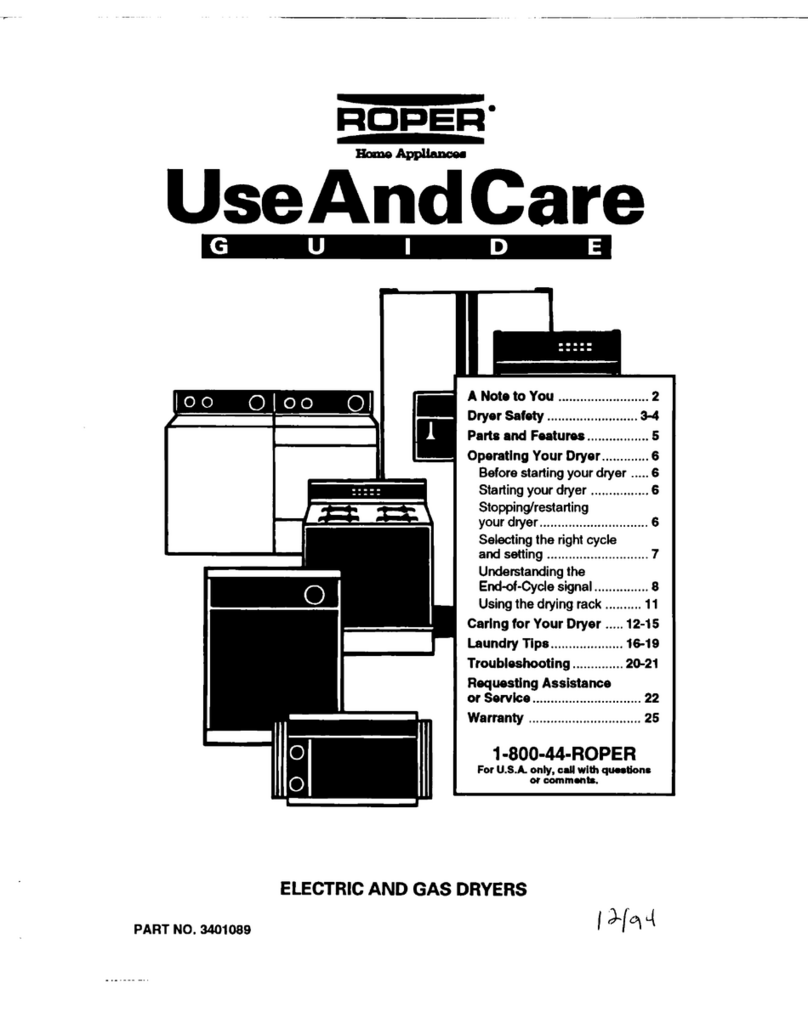 Roper Roper RGL4634BL2 Use and care guide Roper Roper RGL4634BL2 Use and care guide