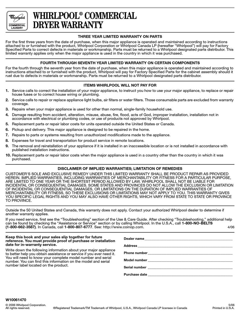 Whirlpool W10061470 Parts list manual