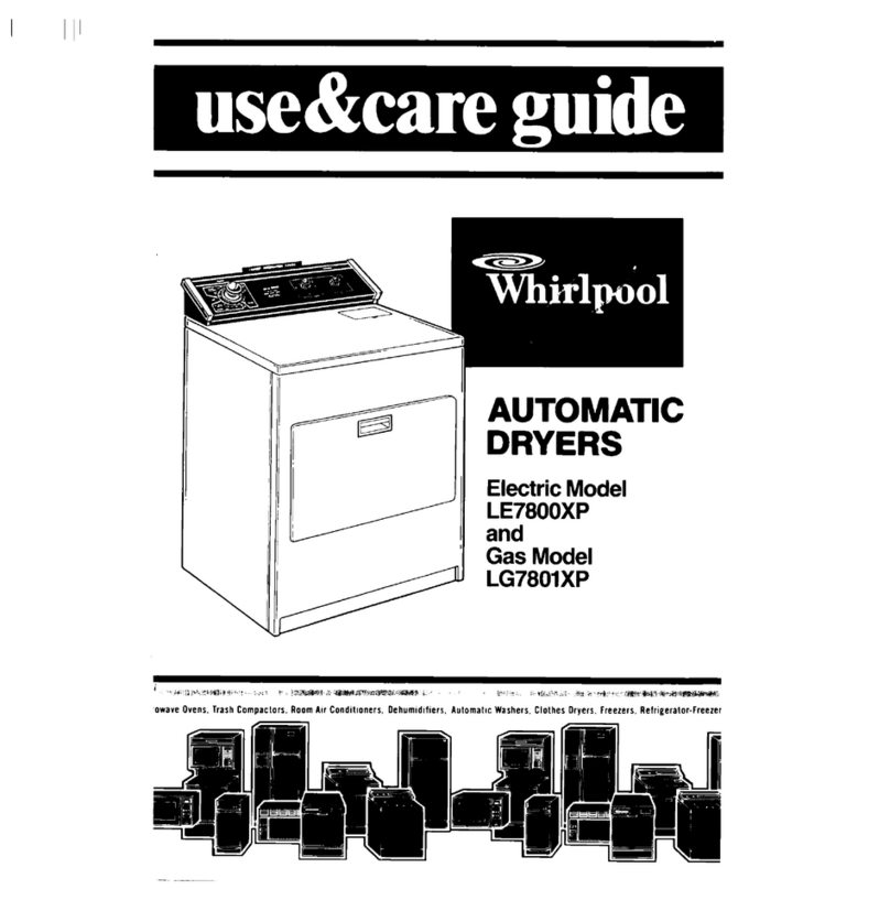 Whirlpool LE7800XP Use and care guide
