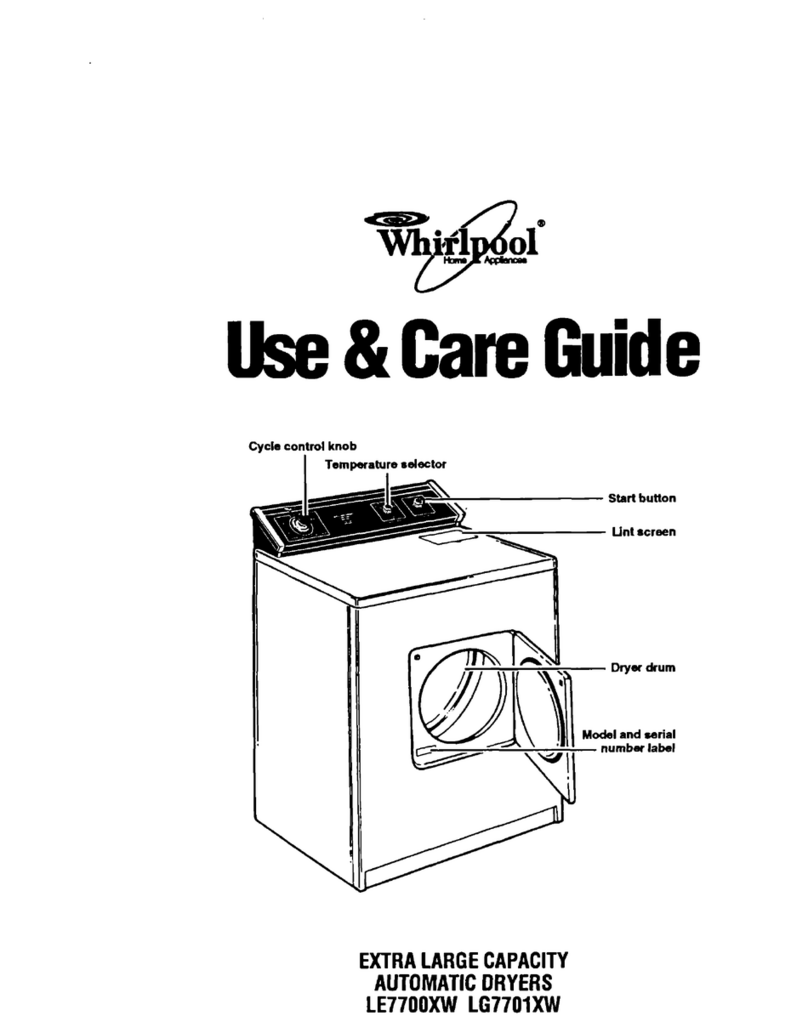 Whirlpool LE7700XW Use and care guide