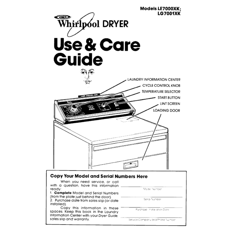 Whirlpool LE7000XK User manual