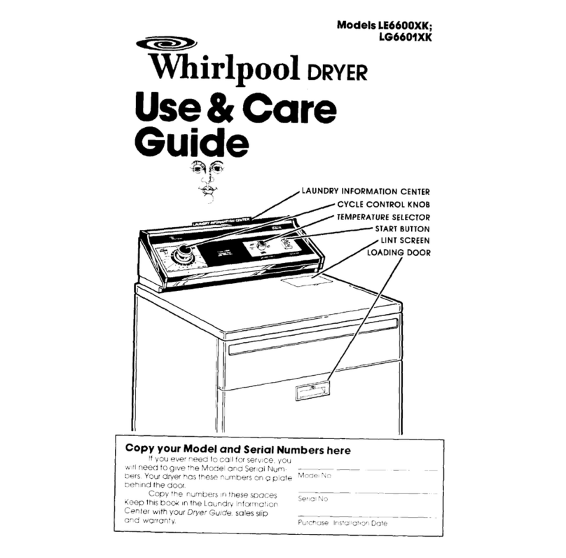 Whirlpool LE6600XK Use and care guide