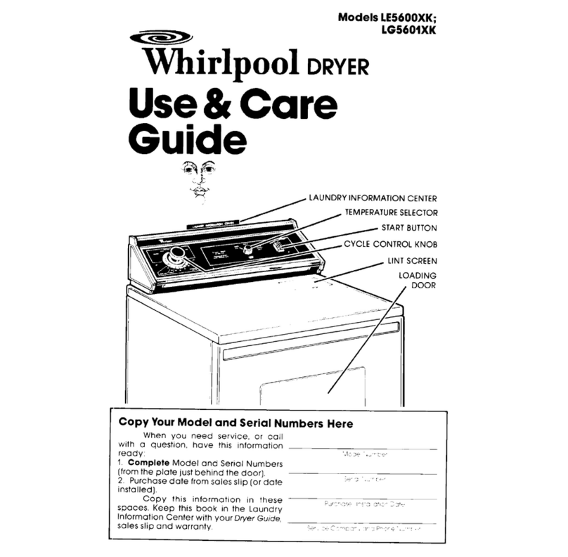 Whirlpool LEMOOXK Use and care guide