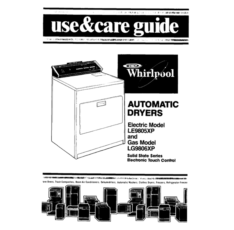 Whirlpool LE9805XP Use and care guide