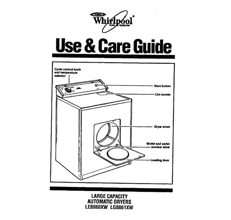 Whirlpool LE886UXW Use & care guide